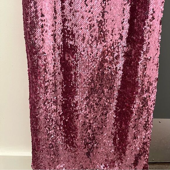 Lovers and Friends Maxi Dress Pink Sequin Lilium Gown Rosette Floral size XS - Picture 7 of 12